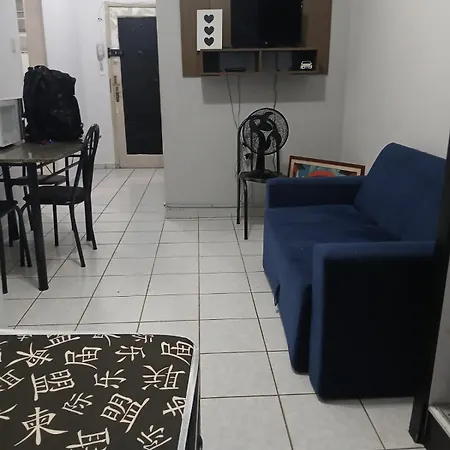 Kitinete Perto Da Praia E Shopping Brisamar Em Sao Vicente, Na Biquinha, Temporada E Mensal Tudo Incluso, Mobiliado, Wi Fi, Ventilador, Elevador, Horario Flexivel Exterior photo